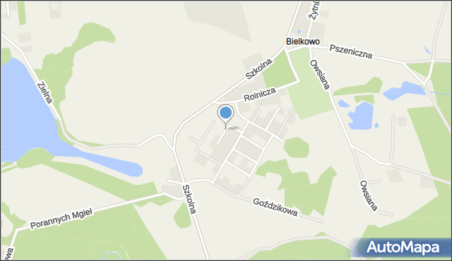 Bielkowo gmina Kolbudy, Storczykowa, mapa Bielkowo gmina Kolbudy