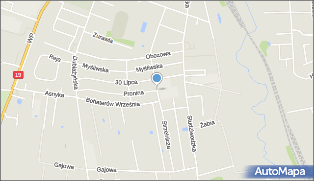 Bielsk Podlaski, Strzelnicza, mapa Bielsk Podlaski