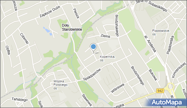 Bielsko-Biała, Strzelecka, mapa Bielsko-Białej