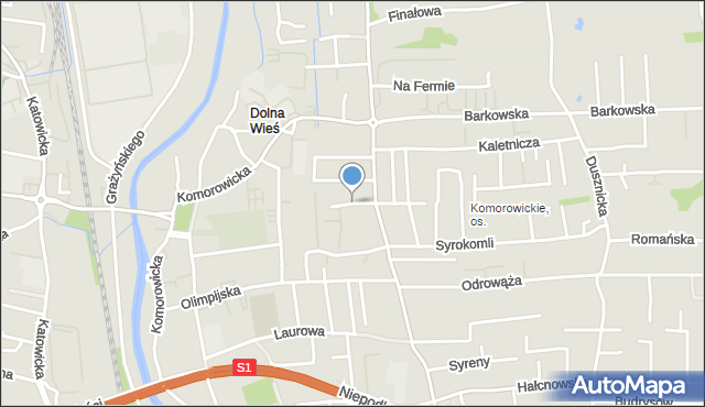 Bielsko-Biała, Stażystów, mapa Bielsko-Białej