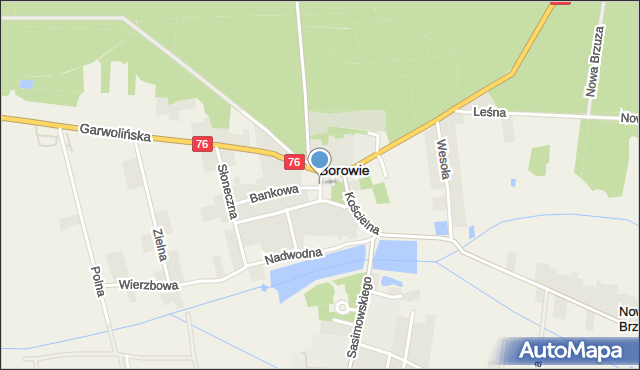 Borowie, Strażacka, mapa Borowie