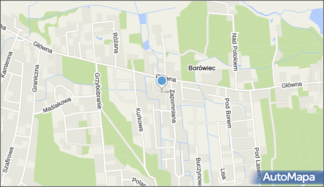 Borówiec gmina Kórnik, Strumykowa, mapa Borówiec gmina Kórnik