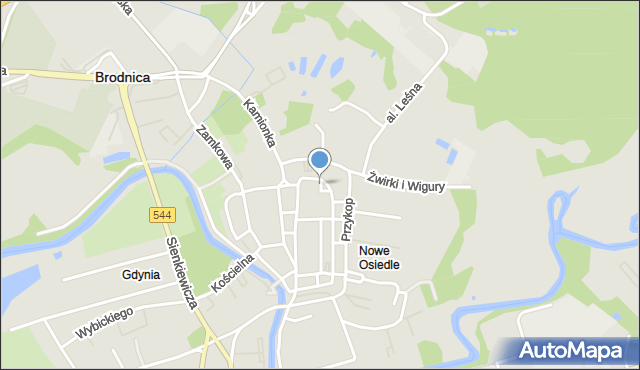 Brodnica, Stary Plac Szkolny, mapa Brodnica