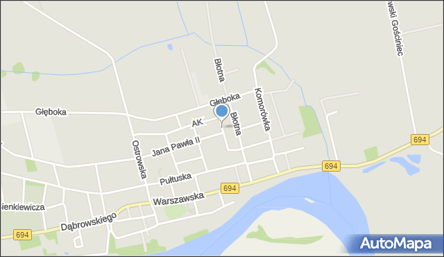 Brok powiat ostrowski, Stodolna, mapa Brok powiat ostrowski