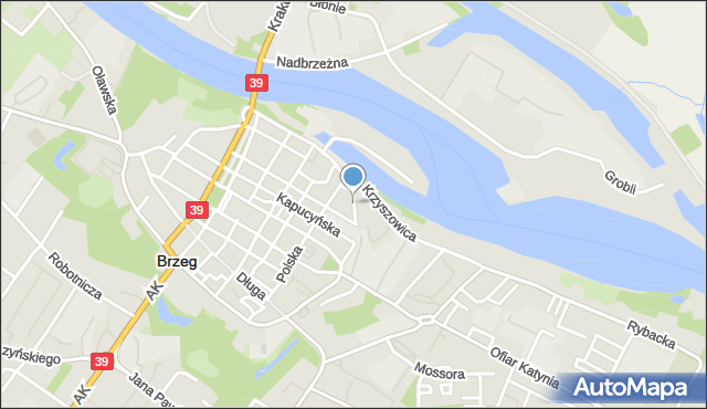 Brzeg, Stare Koszary, mapa Brzeg