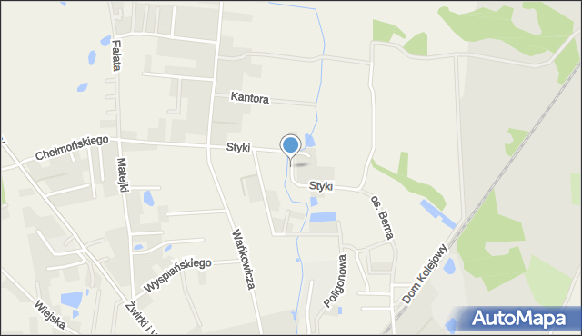 Brzezie k. Sulechowa, Styki Tadeusza, mapa Brzezie k. Sulechowa