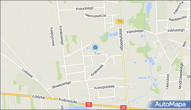 Brzeziny, Stryjkowskiego Macieja, mapa Brzeziny