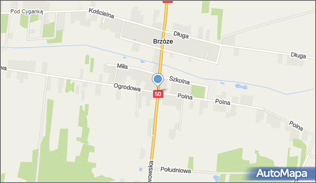 Brzóze, Stanisławowska, mapa Brzóze