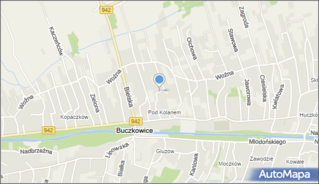 Buczkowice, Strażacka, mapa Buczkowice