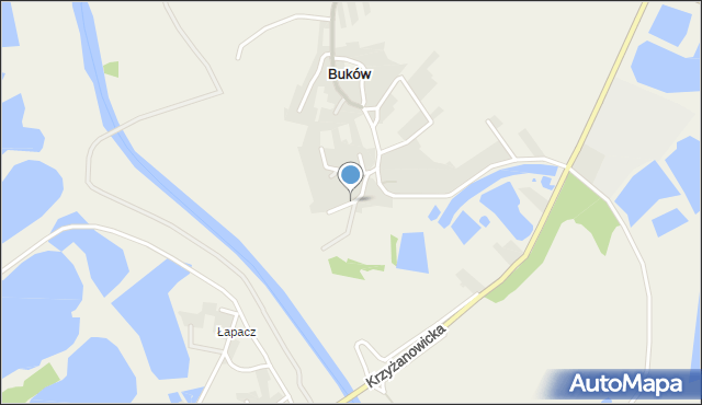 Buków gmina Lubomia, Strażacka, mapa Buków gmina Lubomia