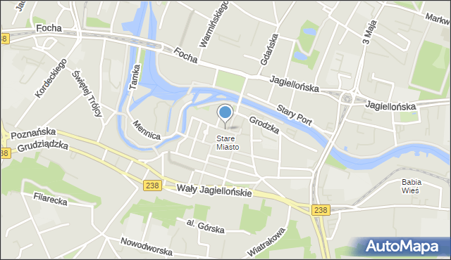 Bydgoszcz, Stary Rynek, mapa Bydgoszczy