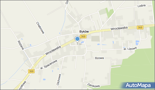 Byków, Stawowa, mapa Byków