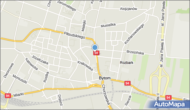 Bytom, Staromiejska, mapa Bytomia