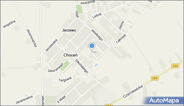 Choceń, Stefana Batorego, mapa Choceń