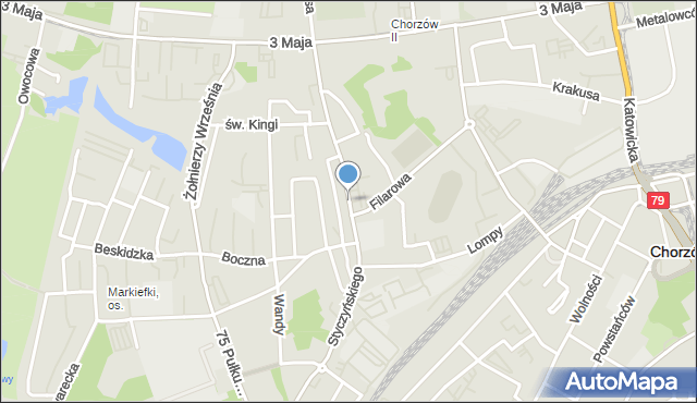 Chorzów, Styczyńskiego Wincentego, dr., mapa Chorzów