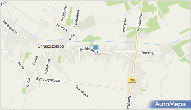 Chruszczobród, Staszica Stanisława, mapa Chruszczobród