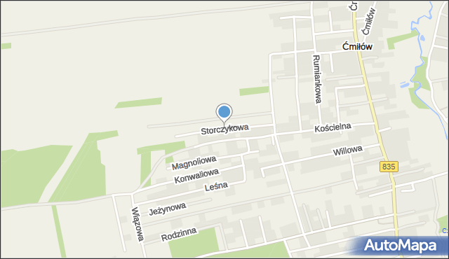 Ćmiłów, Storczykowa, mapa Ćmiłów