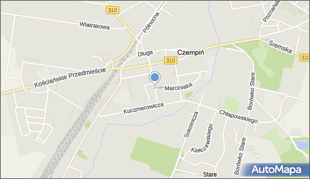 Czempiń, Strumykowa, mapa Czempiń