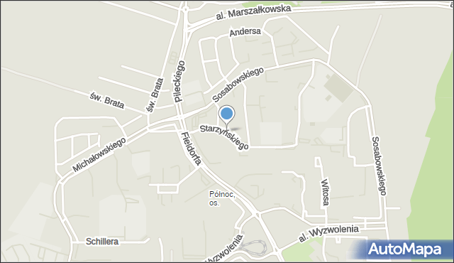 Częstochowa, Starzyńskiego Stefana, mapa Częstochowy