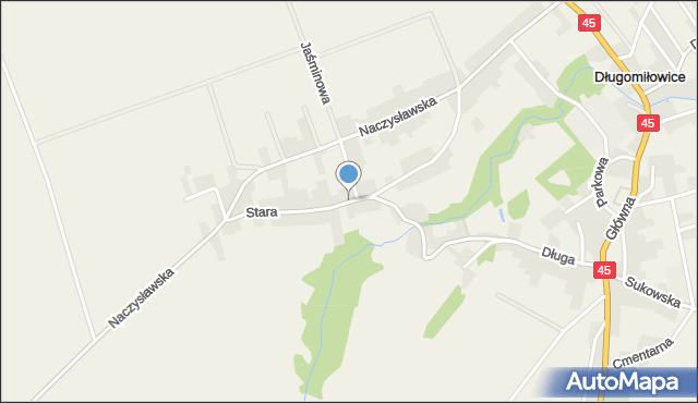 Długomiłowice, Stara, mapa Długomiłowice
