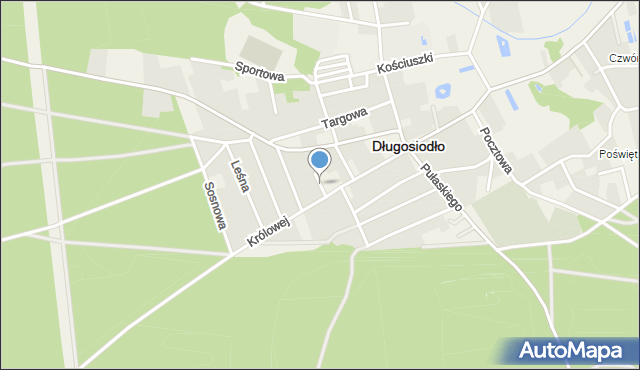 Długosiodło, Strażacka, mapa Długosiodło