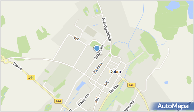 Dobra powiat łobeski, Strażacka, mapa Dobra powiat łobeski