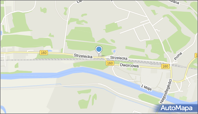 Drezdenko, Strzelecka, mapa Drezdenko