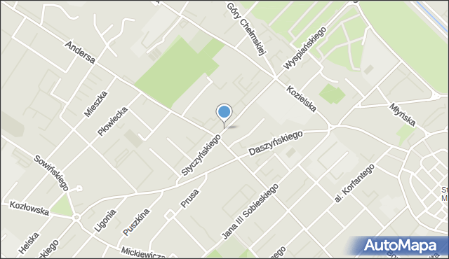 Gliwice, Styczyńskiego Wincentego, mapa Gliwic