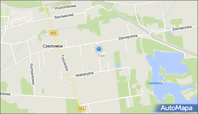 Gliwice, Strażacka, mapa Gliwic