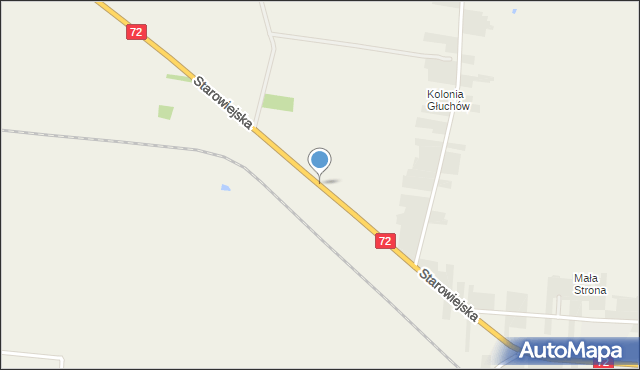 Głuchów powiat skierniewicki, Starowiejska, mapa Głuchów powiat skierniewicki