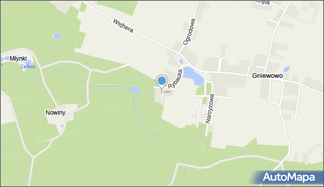 Gniewowo gmina Wejherowo, Studzienna, mapa Gniewowo gmina Wejherowo