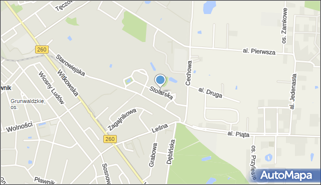 Gniezno, Stolarska, mapa Gniezna