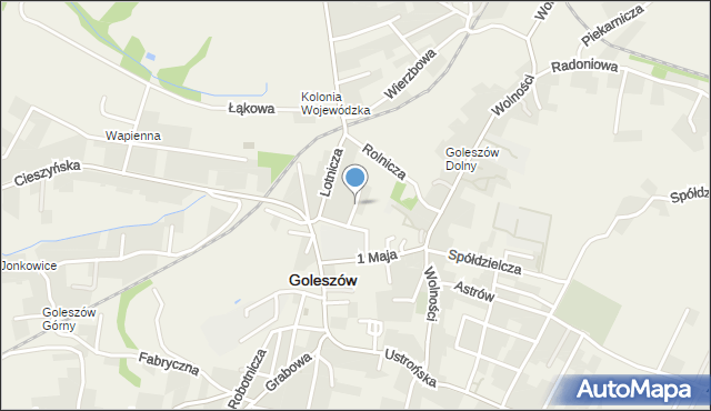 Goleszów powiat cieszyński, Strażacka, mapa Goleszów powiat cieszyński