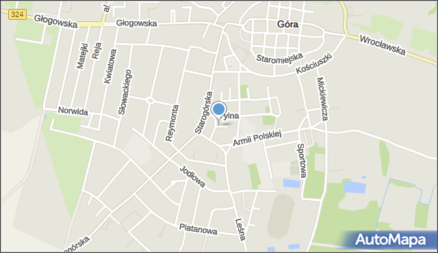 Góra, Staromłyńska, mapa Góra