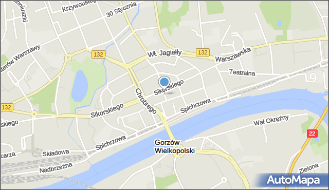 Gorzów Wielkopolski, Stary Rynek, mapa Gorzów Wielkopolski