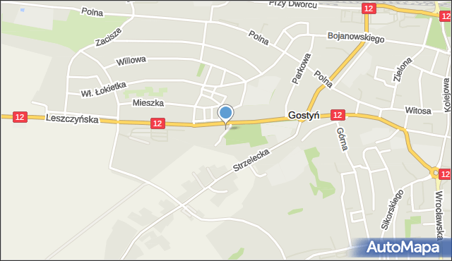 Gostyń, Stefana Batorego, mapa Gostyń