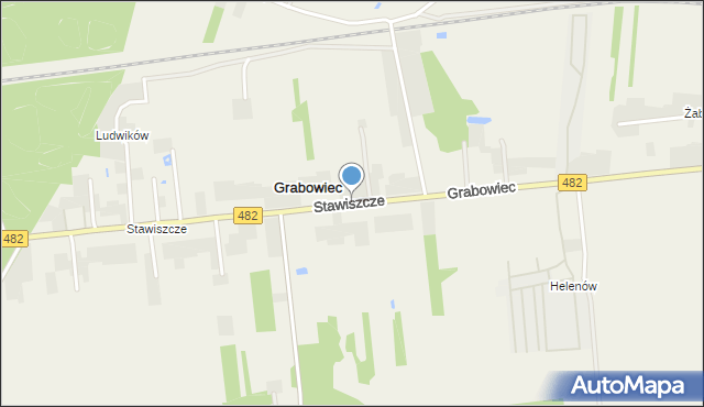 Grabowiec gmina Sieradz, Stawiszcze, mapa Grabowiec gmina Sieradz
