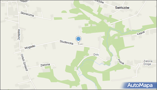 Grębynice, Studencka, mapa Grębynice