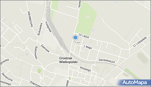 Grodzisk Wielkopolski, Strzelecka, mapa Grodzisk Wielkopolski