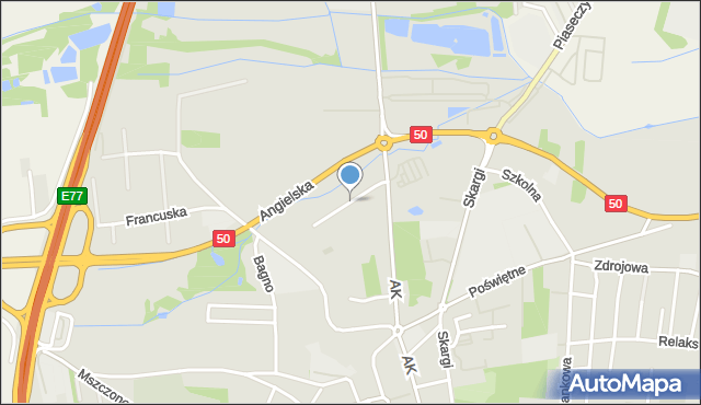 Grójec, Strażacka, mapa Grójec