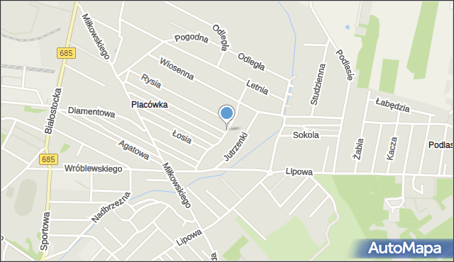 Hajnówka, Strzelecka, mapa Hajnówka