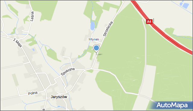 Jaryszów gmina Ujazd, Strzelecka, mapa Jaryszów gmina Ujazd