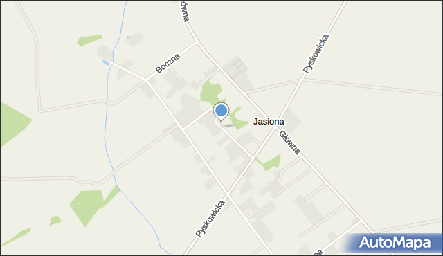 Jasiona gmina Zbrosławice, Strażacka, mapa Jasiona gmina Zbrosławice