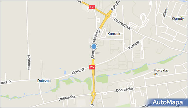 Kalisz, Stanczukowskiego Walentego, mapa Kalisza