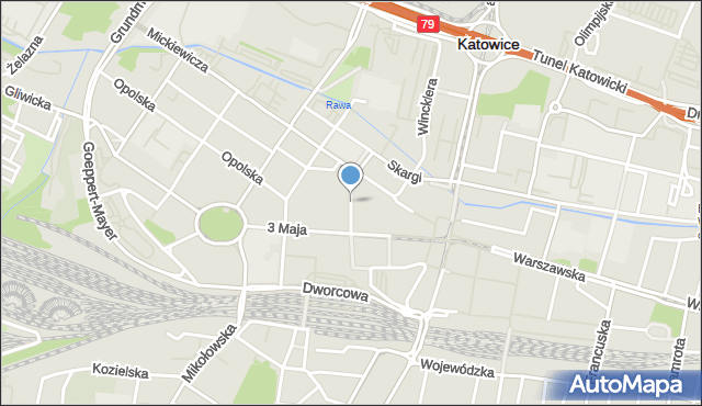 Katowice, Stawowa, mapa Katowic