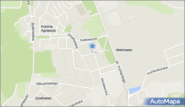 Katowice, Strażacka, mapa Katowic