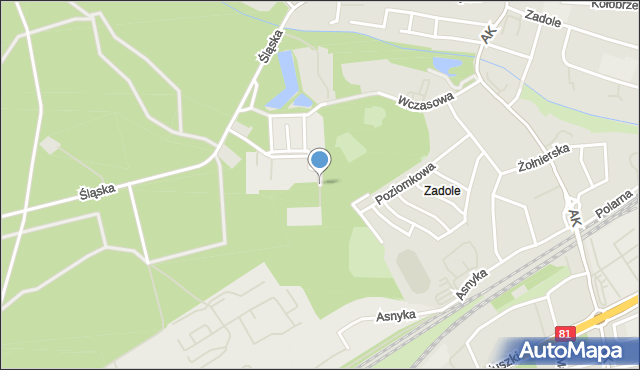 Katowice, Studencka, mapa Katowic