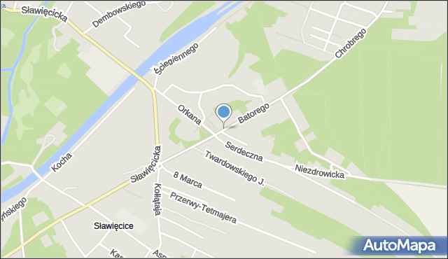 Kędzierzyn-Koźle, Stefana Batorego, mapa Kędzierzyna-Koźle