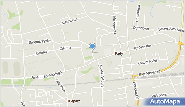 Kęty, Stojałowskiego Stanisława, ks., mapa Kęty