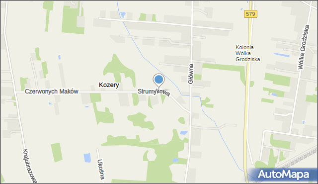 Kozery, Strumykowa, mapa Kozery